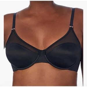 Le Mystère Satin And Mesh Unlined Bra Women's 34DD/E
